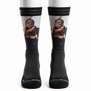 Stance Performance Notorious BIG Graphic Socks Mens Large Black